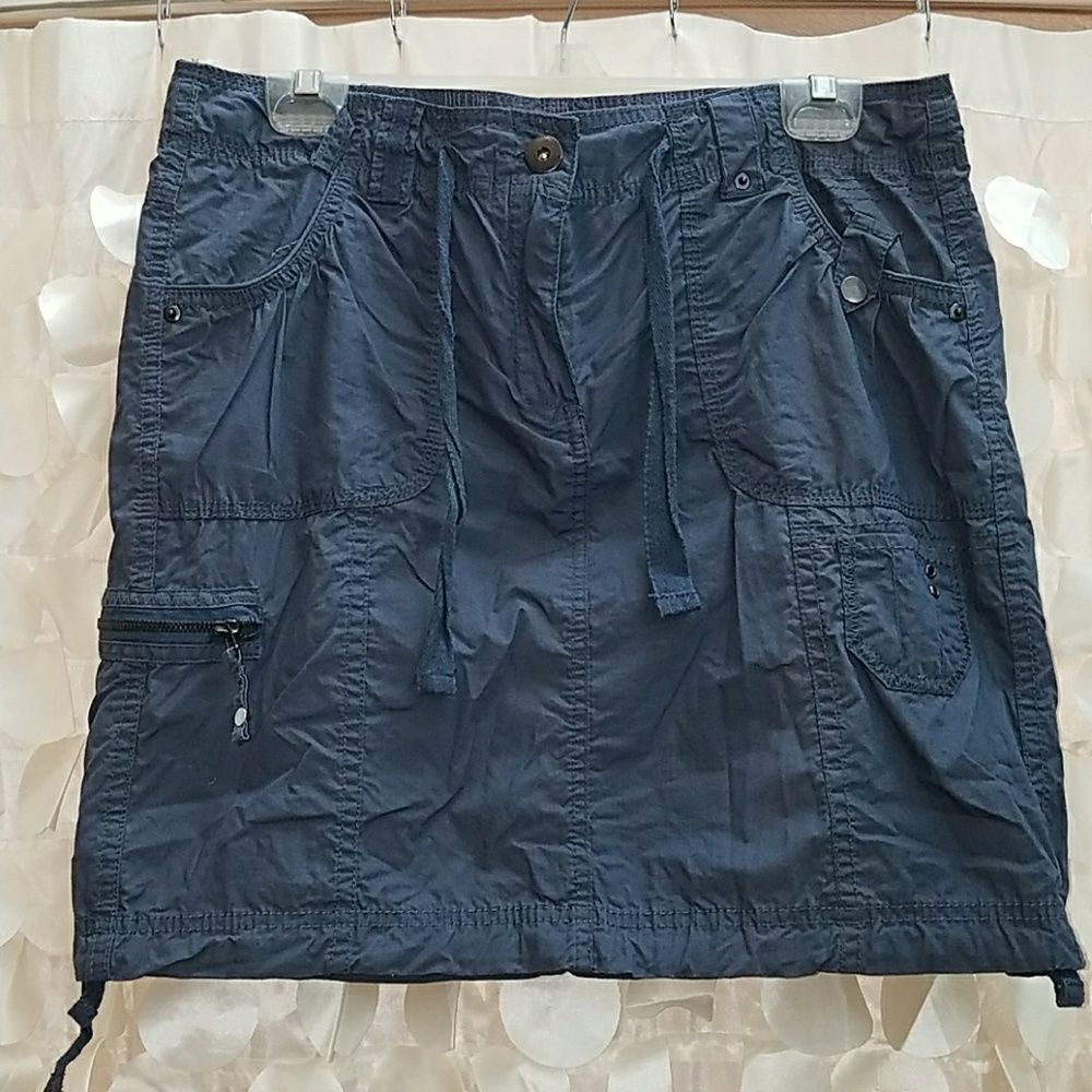 Bluish gray utility style skirt